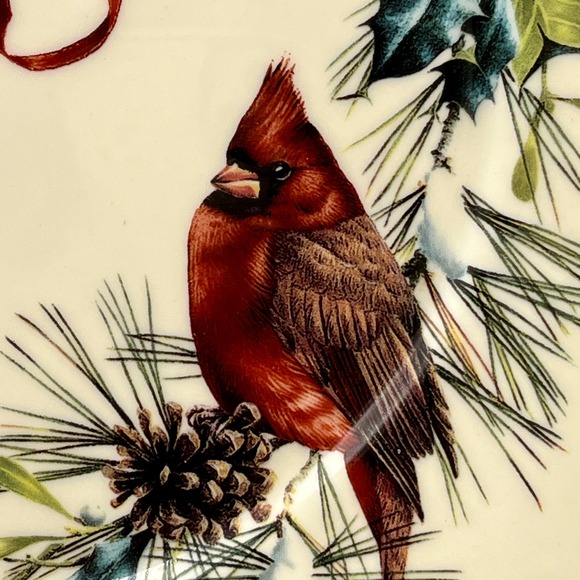 Lenox Winter Greetings Collectable Plate 1995 Cardinal Birds Holiday Fine‎ China - Picture 3 of 9